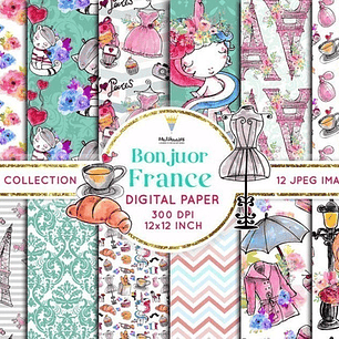Papeles Digitales Bonjour Paris Francia M8