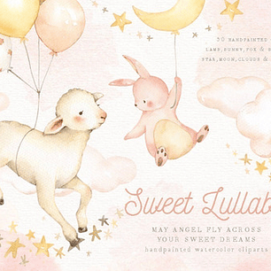 Cliparts Imagenes Png Oveja Y Coneja Lullaby Acuarelas Es19