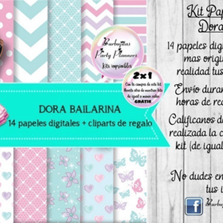 Papeles Fondos Digitales Dora Bailarina Kit Imprimible 1