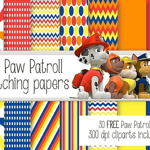 Kit Imprimible Paw Patrol 30 Clipart - 14 Fondos