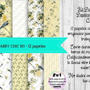 Papeles Digitales Fondos Shabby Chic Vintage Champagne B11