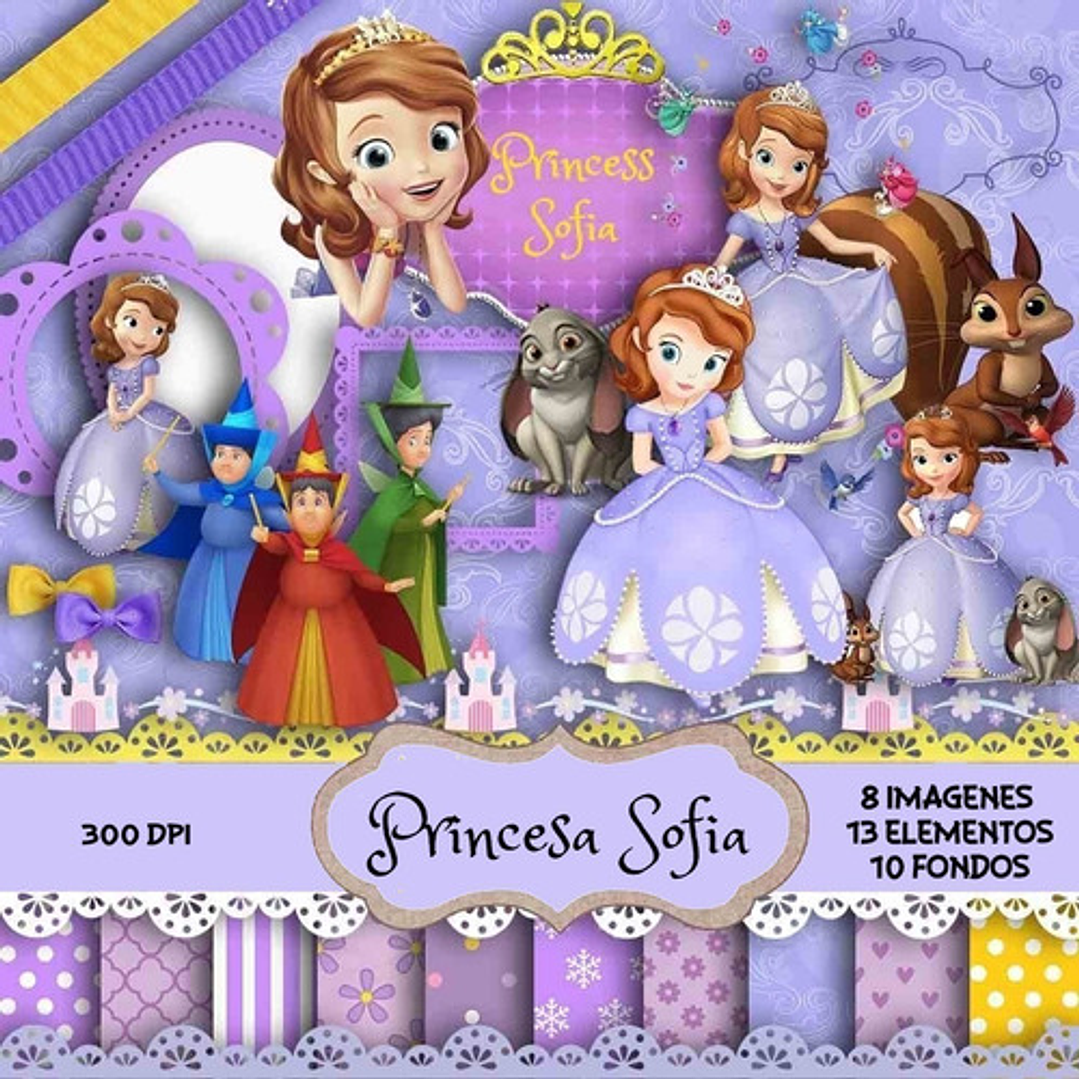 Kit Imprimible Princesa Sofia 21 Clipart 10 Fondos Ver Promo 1