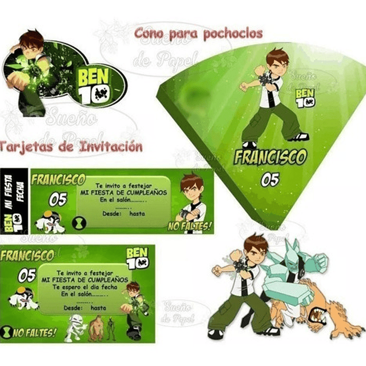 Kit Imprimible Ben10 Editable 4