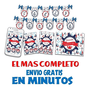 Kit Imprimible Candy Bar Marinero Marinerito Mas Completo
