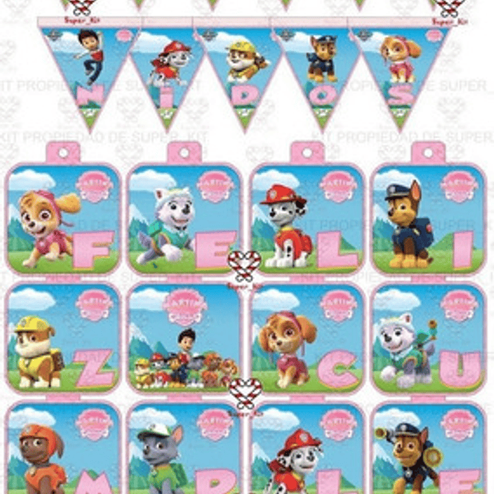 Kit Imprimible Skye Paw Patrol Patrulla Canina Editable 10