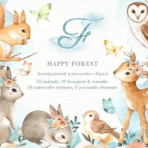 Cliparts Imagenes Png Animales Del Bosque Acuarelas Es24