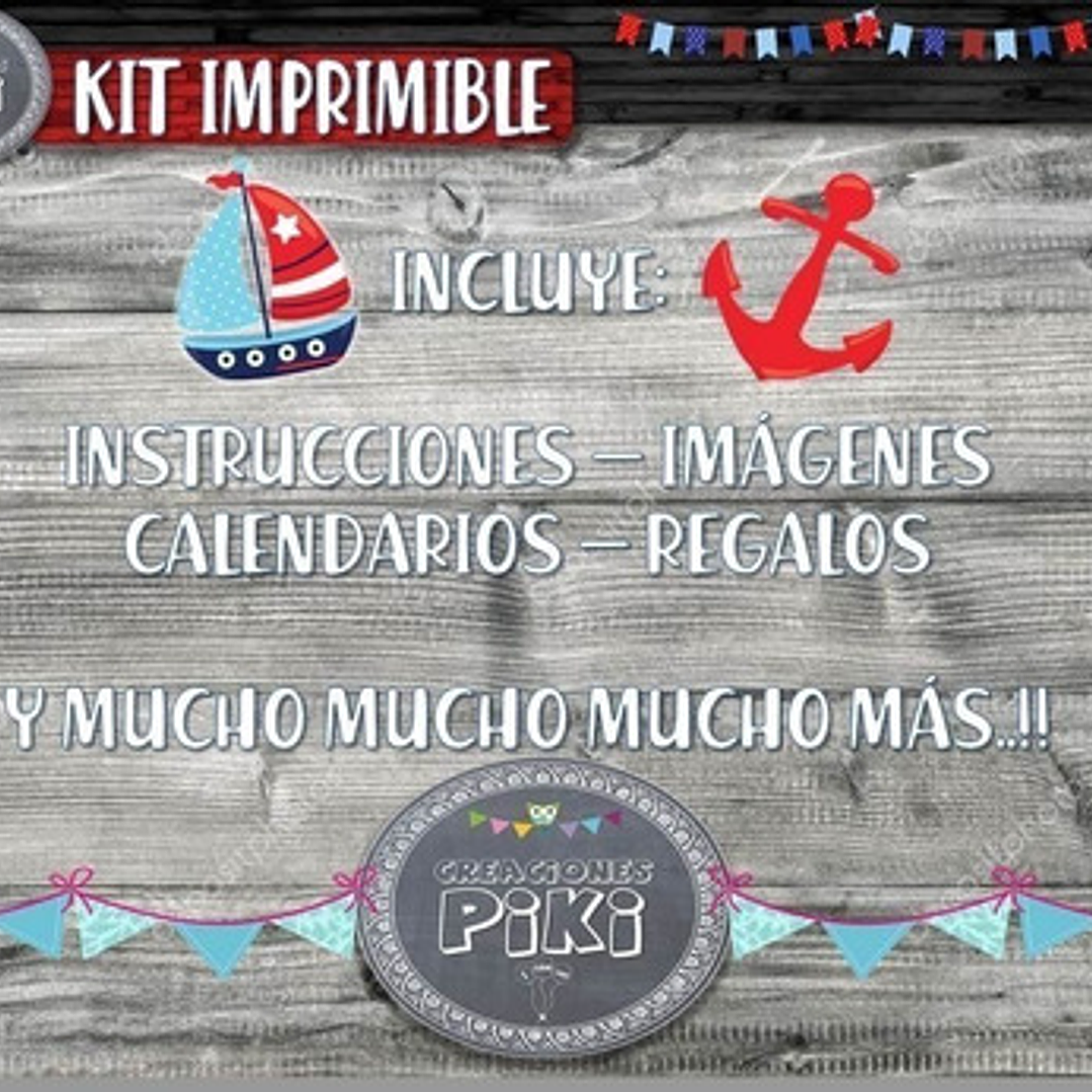 Kit Imprimible Candy Bar Marinero Marinerito Mas Completo 9