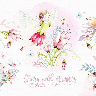 Cliparts Png Hadas Y Flores Acuarela Watercolor Pa19