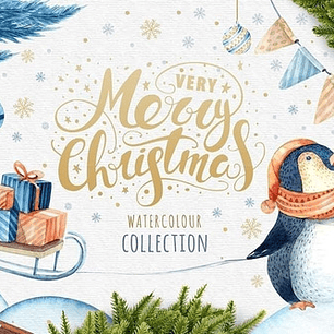 Cliparts Png Pinguinos En Navidad Acuarela Watercolor Pa67