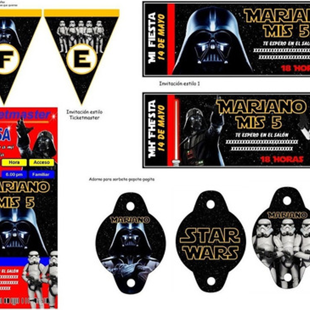 Kit Imprimible Candy Bar Guerra De Las Galaxias Mas Completo 5