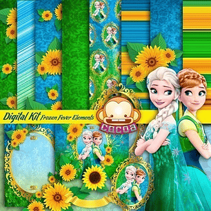 Kit Imprimible Frozen Fever 9 Clipart - 9 Fondos