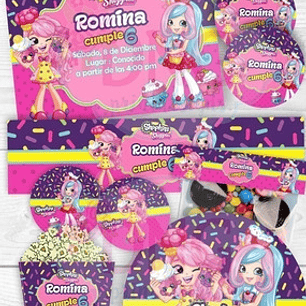 Kit Imprimible Invitaciones Candy Bar / Shopkins Shoppies