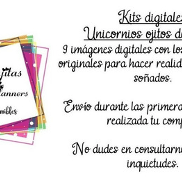 Unicornios Ojitos Dormidos Mod. 3 - Kit Imprimibles 3