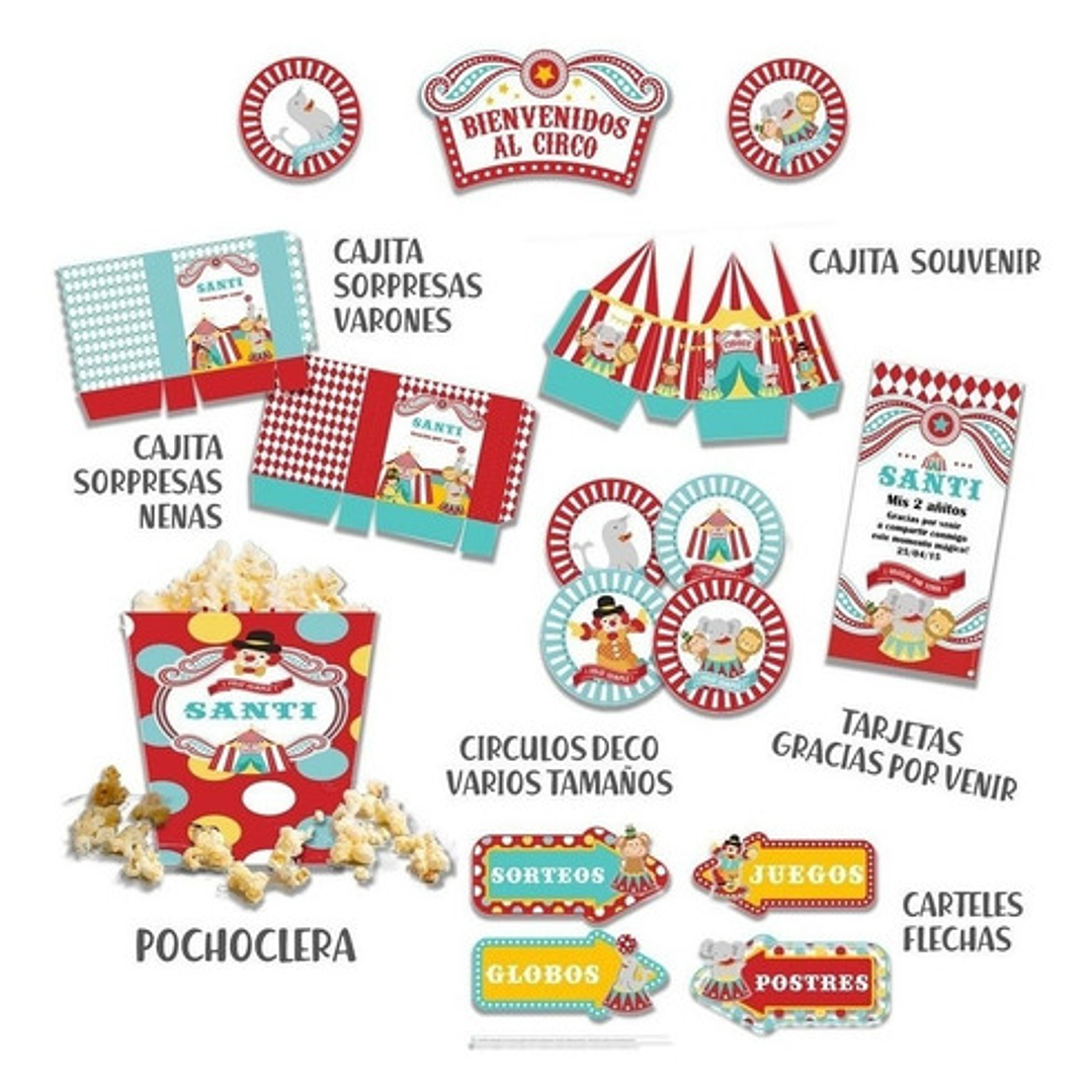 Kit Imprimible Candy Bar Circo Vintage El Mas Completo 6