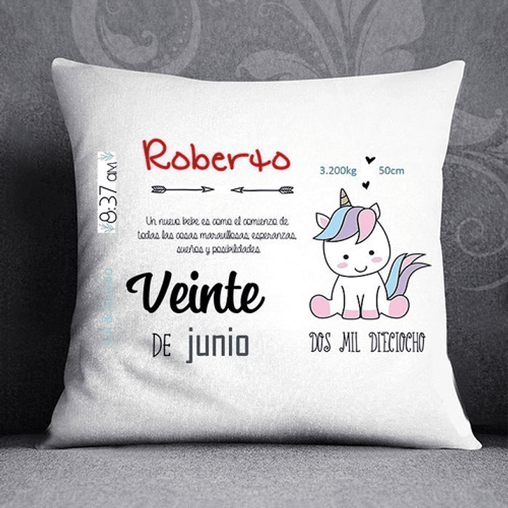 Plantillas Sublimación Almohadón Bebé Unicornios / Edit Ppt 8