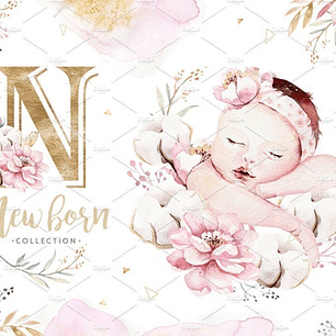 Cliparts Png Beba Recien Nacida Acuarela Watercolor Pa43