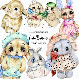 Cliparts Png Conejos Conejitos Bb7 Kit Imprimible