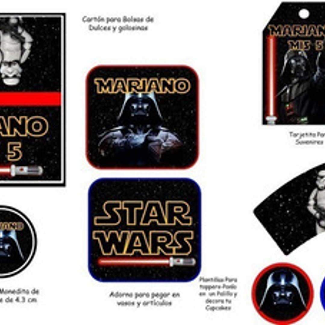 Kit Imprimible Candy Bar Darth Vader El Mas Completo 7