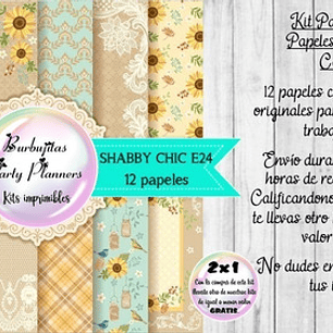 Papeles Digitales Fondos Shabby Girasoles E24
