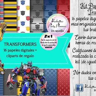 Papeles Fondos Digitales Transformers Kit Imprimible