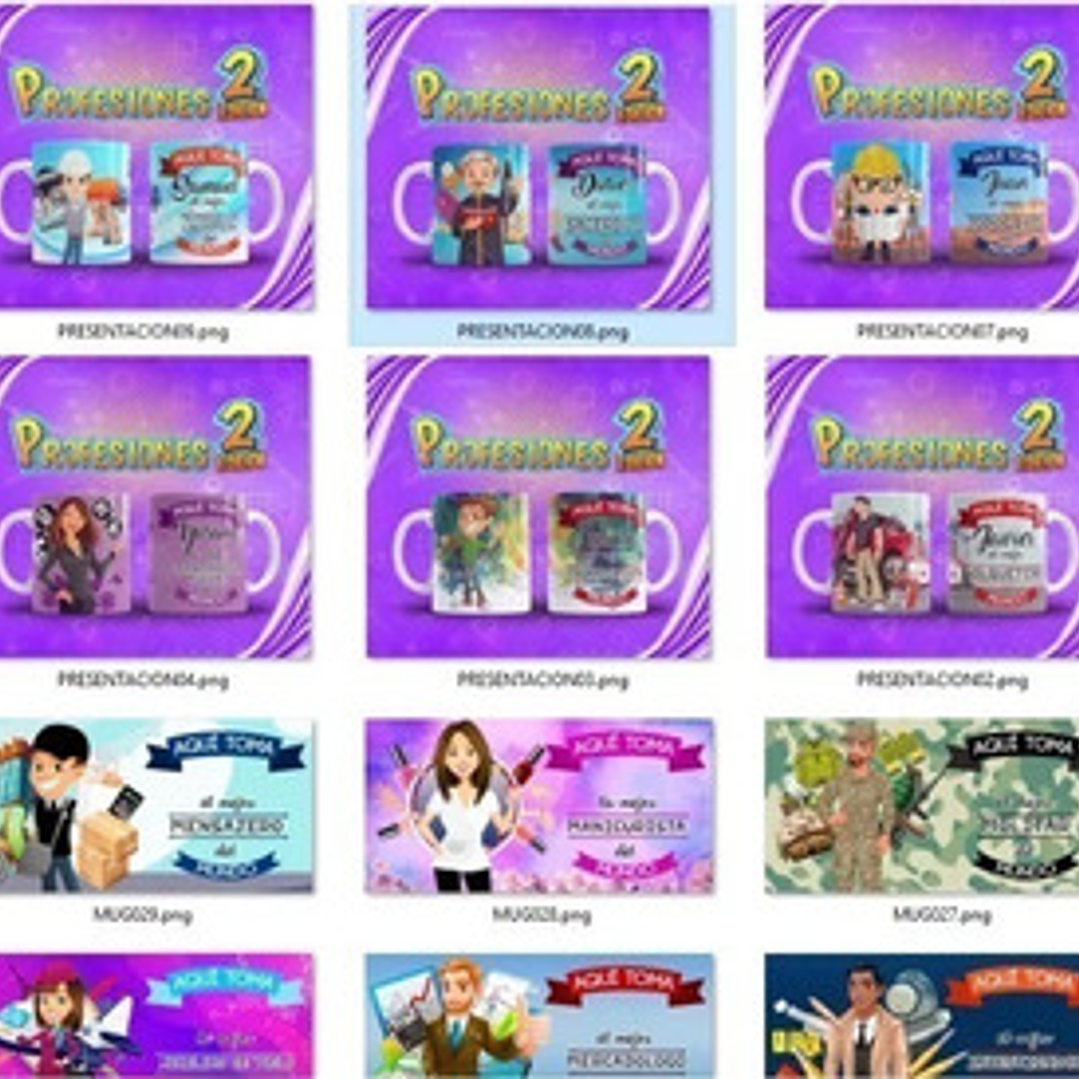 Plantillas Sublimación Tazas - Profesiones 2019 Versión 2 10