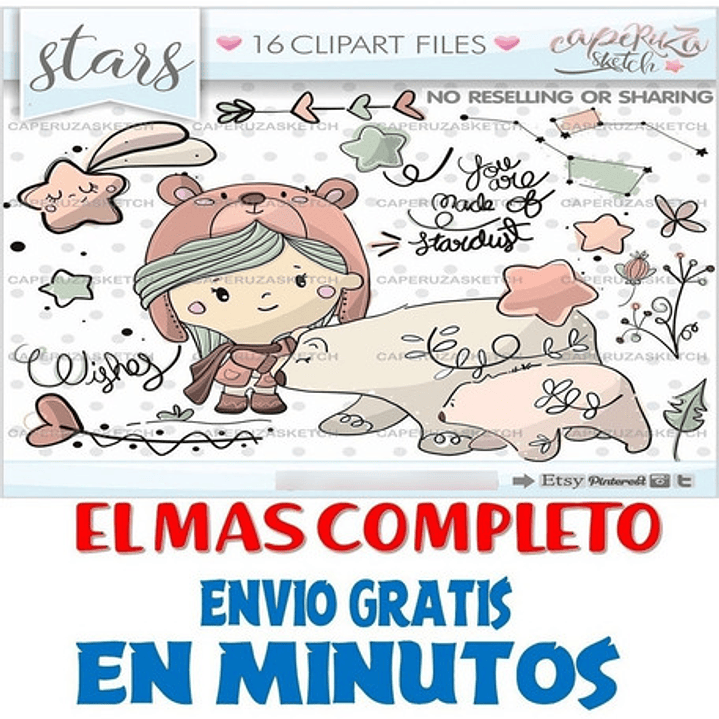 Pack Imágenes Hd Clipart Tierna Estrella Deseos Caperuza 2