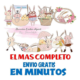 Pack Imagenes Clipart Conejo Huevo De Pascua + Regalo A1