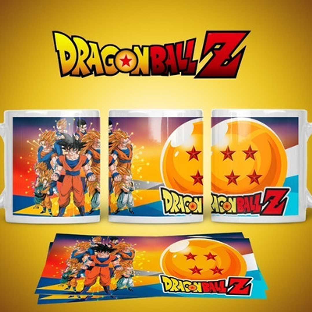 Kit Diseños Plantillas Tazas Dragon Ball Z Sublimación M3 6