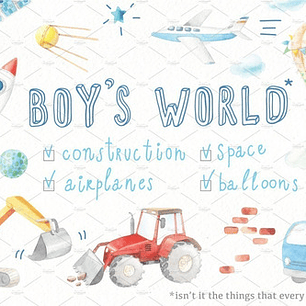 Cliparts Png Juguetes Varon Niño Acuarela Watercolor Pa70