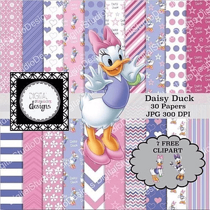Kit Imprimible  Daysy Duck 7 Imagenes - 30 Fondos