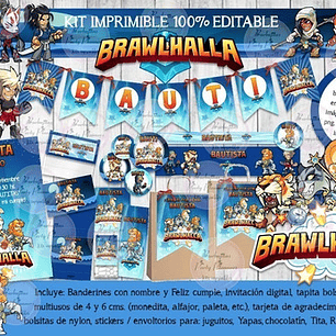 Kit Imprimible Candy Bar Brawlhalla 100% Editable