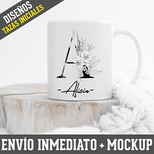 Diseños Plantillas Para Tazas Con Iniciales Sublimación M6