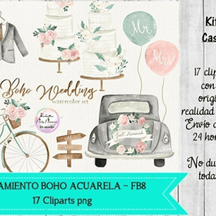 Cliparts Png Casamiento Boho Acuarela Fb8