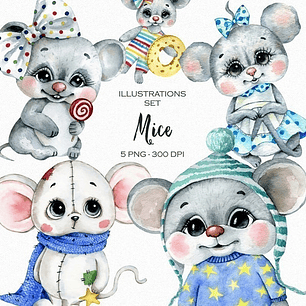 Cliparts Png Ratones Ratoncitos Bb14 Kit Imprimible