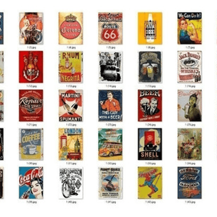 138 Plantillas Vintage Para Sublimar / Chapas Retro Vintage 2