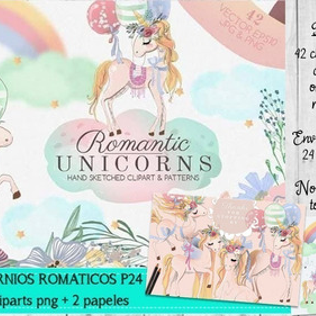 Cliparts Imagenes Png Papeles Unicornios Romanticos P24 2