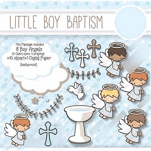 Kit Imprimible Bautismo 6 - 20 Imágenes