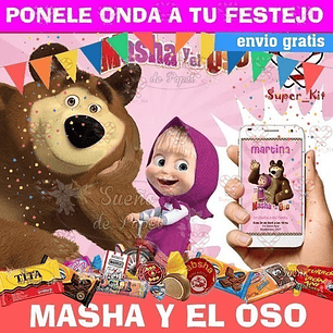 Kit Imprimible Masha Y El Oso Editable