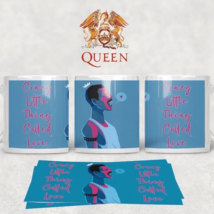 Diseños Plantillas Tazas Queen Freddie Mercury Banda Rock 4
