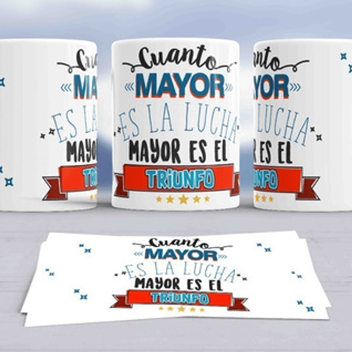 Diseños Plantillas Tazas Frases Motivación Sublimación M1 2