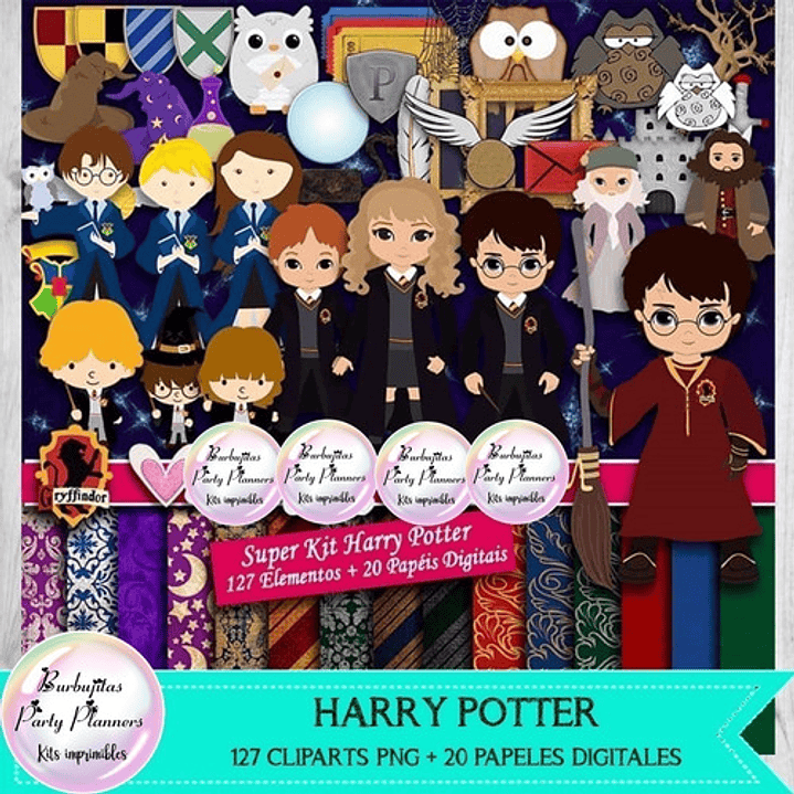 Papeles Y Cliparts Png Digitales Harry Potter Kit Imprimible 2