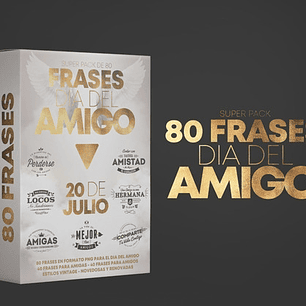 Pack 80 Frases Png Día Del Amigo Sublimación Diseño
