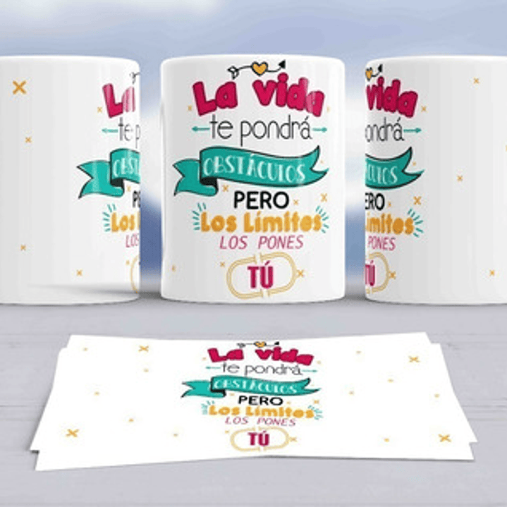Diseños Plantillas Tazas Frases Motivación Sublimación M1 9