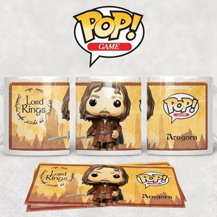 Kit Diseños Plantillas Tazas Lord Rings Funko Sublimación 6