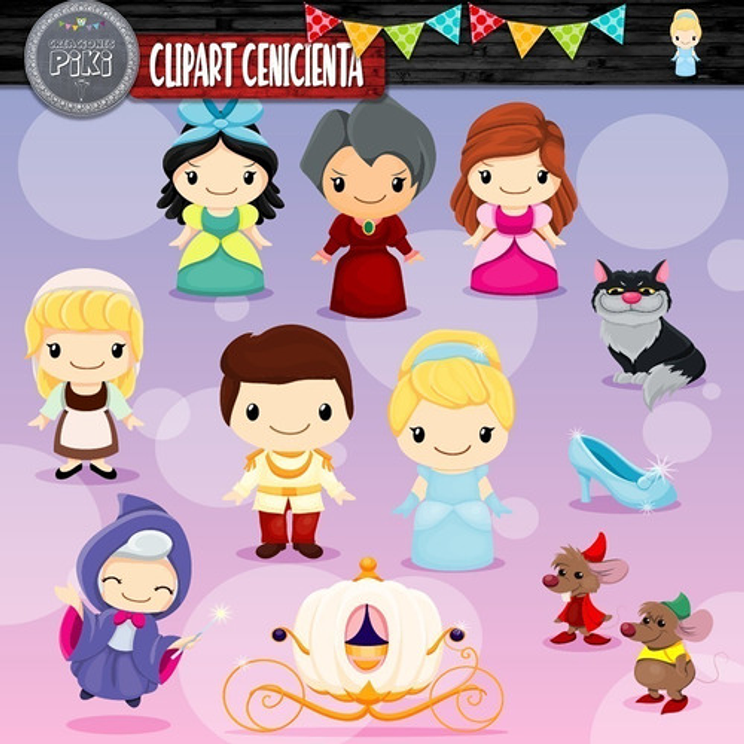 Pack Imágenes Hd Clipart Cenicienta + Vectores + Regalo 3