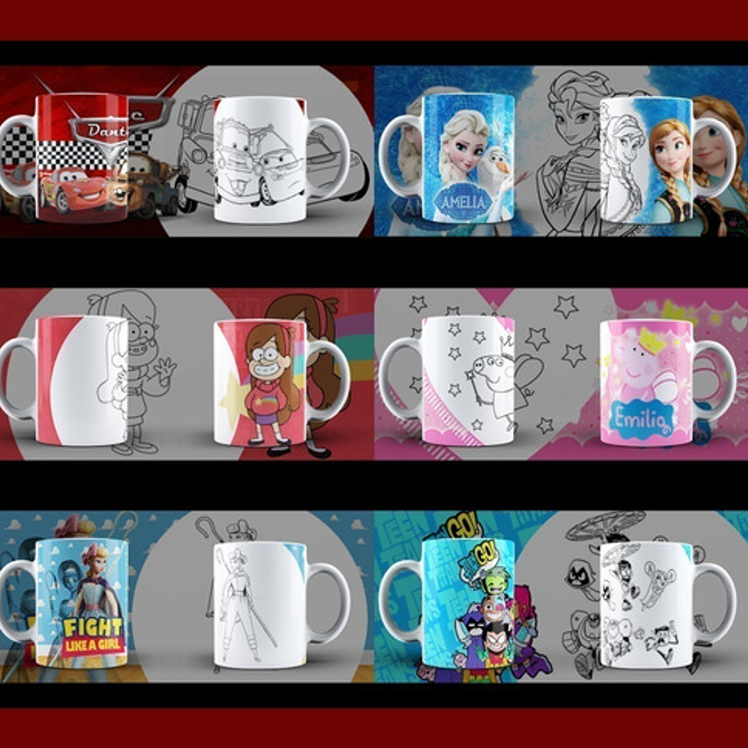 Plantillas Almohadones Tazas Colorear Dia Del Niño Infantil 6