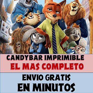 Kit Imprimible Candy Bar Zootopia El Mas Completo