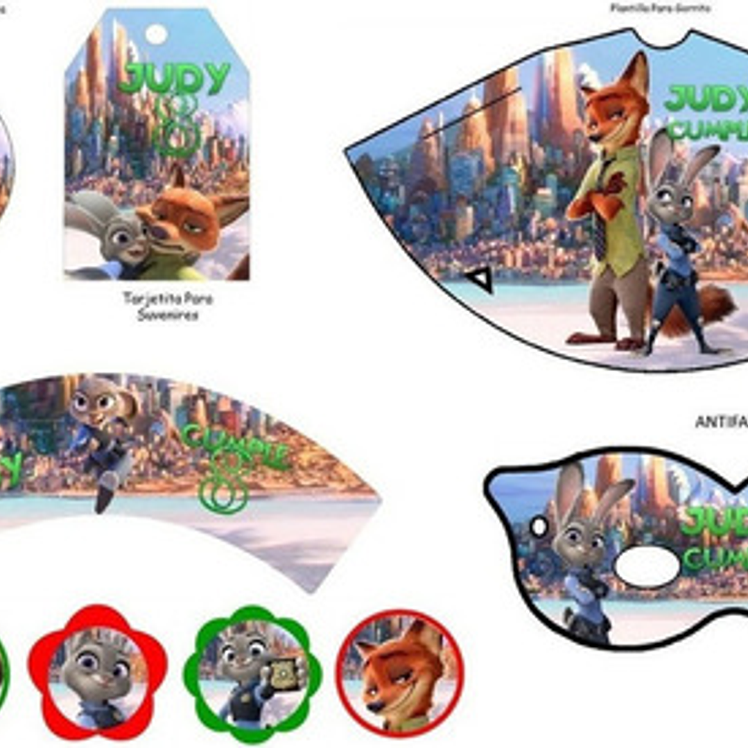 Kit Imprimible Candy Bar Zootopia El Mas Completo 4