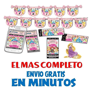 Kit Imprimible Candy Bar Princesas Disney El Mas Completo