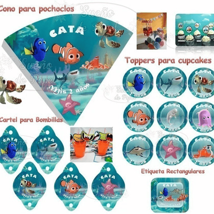 Kit Imprimible Buscando A Dory Nemo Editable + 2x1 7